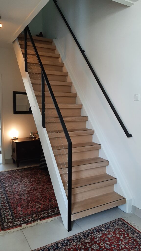 Stalen balustrade met rvs en trapleuning